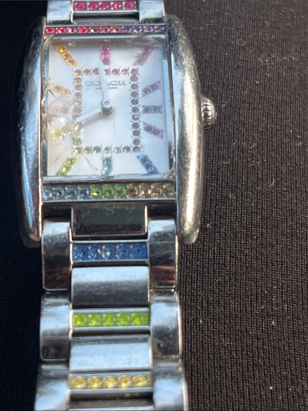 Women's Reese Silver-Tone Stainless Steel and Rainbow Crystal Watch 24mm - Picture 7 of 8